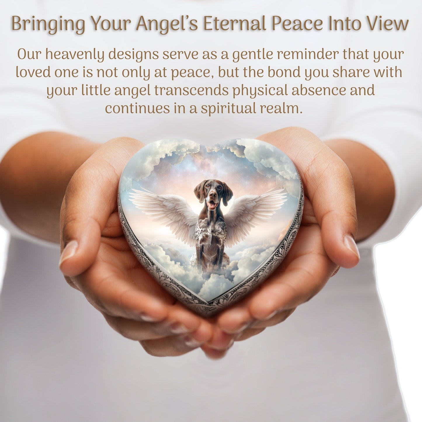German Shorthaired Pointer Dog Urn - Angel's Embrace Urn for Dog Ashes